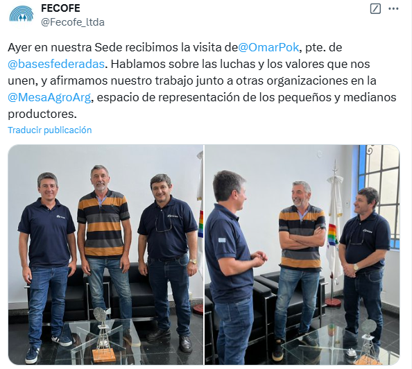 Ayer en nuestra Sede recibimos la visita de Omar Principe pte. de Bases Federadas