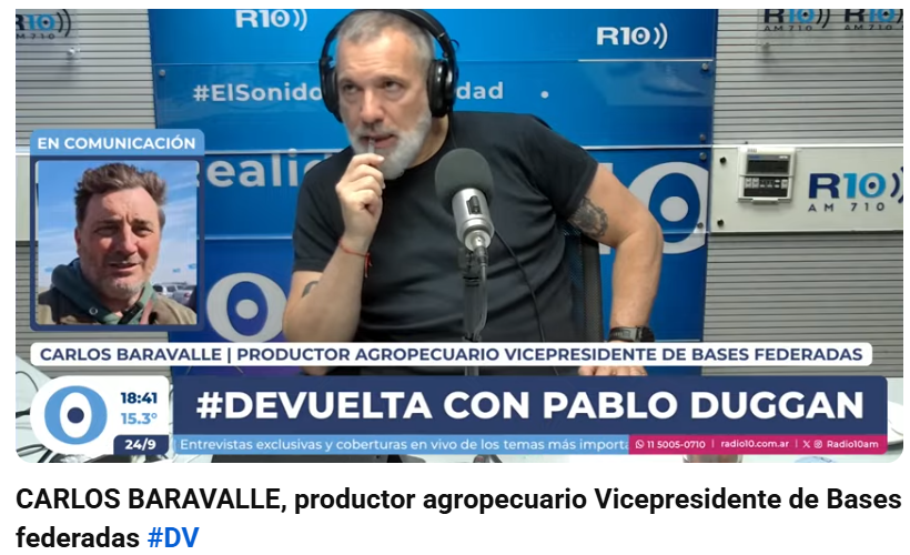CARLOS BARAVALLE, productor agropecuario Vicepresidente de Bases federadas 