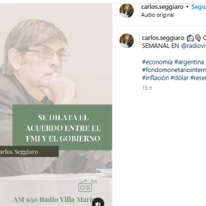 Carlos Seggiaro “Se dilata el nuevo acuerdo con el Fondo Monetario Internacional”