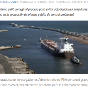 Hidrovía: La Procuraduría de Investigaciones Administrativas advierte graves irregularidades en la licitación