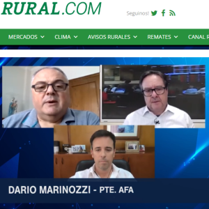 Carlos Etchepare dialoga con el Presidente de Agricultores Federados Argentinos (AFA) Dario Marinozzi y el Gerente General, Gonzalo del Piano