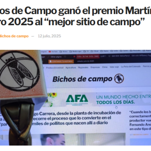Bichos de Campo ganó el premio Martín Fierro 2025 al “mejor sitio de campo”