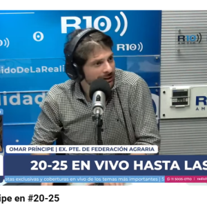 “Hace rato que la Mesa de Enlace no representa los intereses de los pequeños y medianos productores”, expresó Omar Príncipe, el Ex Presidente de la Federación Agraria Argentina, en comunicación con Nicolás Marsico, para 20-25.