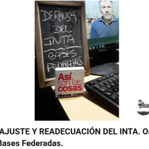NACIONALES: AJUSTE Y READECUACIÓN DEL INTA. Omar Principe, presidente de Bases Federadas.