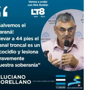 ¡Salvemos el Paraná! “Llevar a 44 pies el canal troncal es un ecocidio y lesiona gravemente nuestra soberanía “Compartimos la entrevista realizara a Luciano Orellano por @nireroldan en el programa “Vamos a andar” por @lt8am830 de Rosario